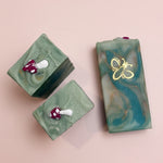 Bar soaps with tiny soap Amanita mushrooms 