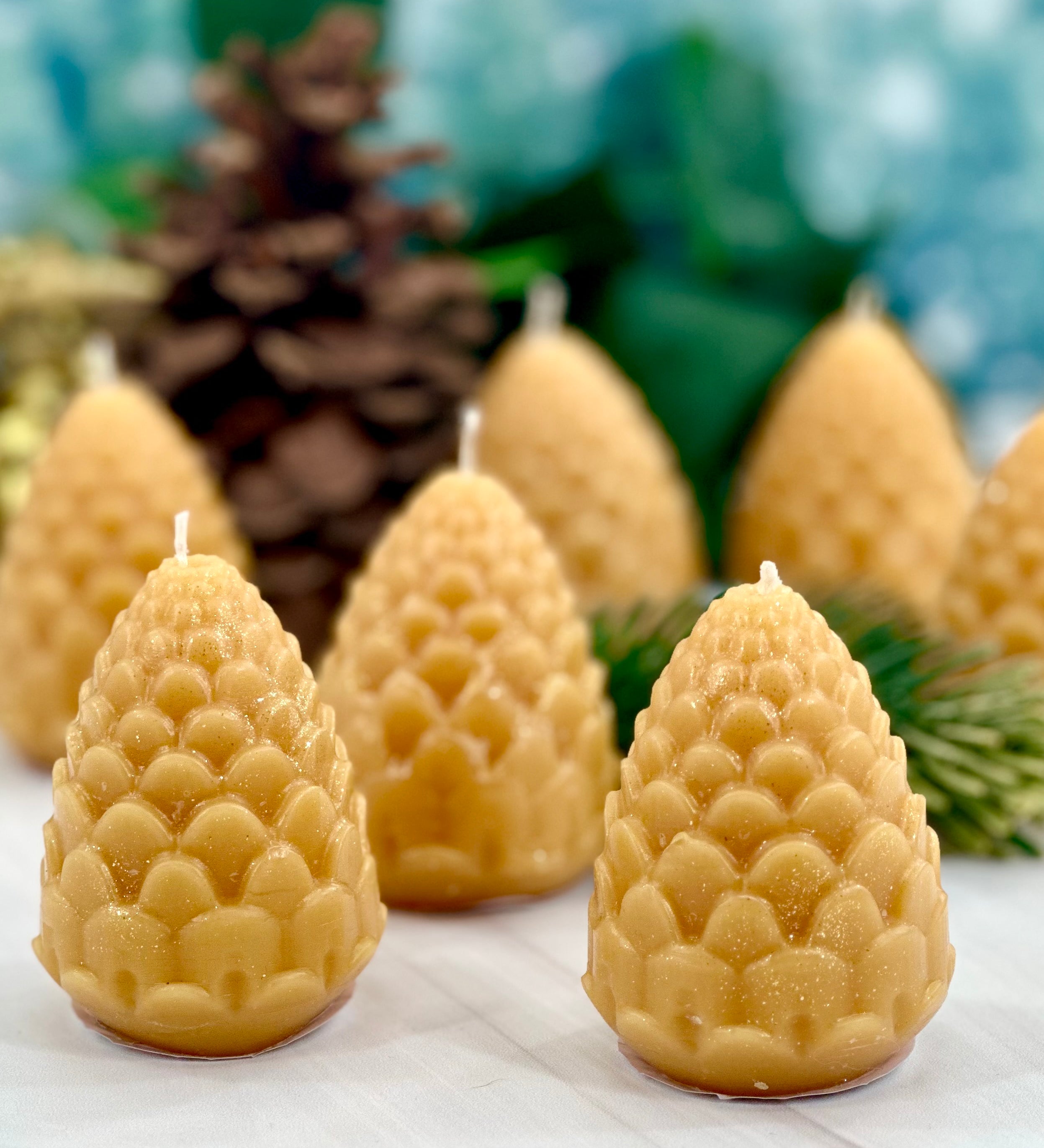 Beeswax Pine Cone Candle - Beekeepers.Wife