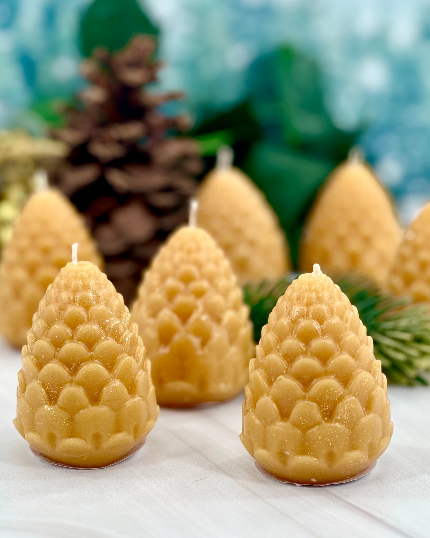 Beeswax Pine Cone Candle - Beekeepers.Wife