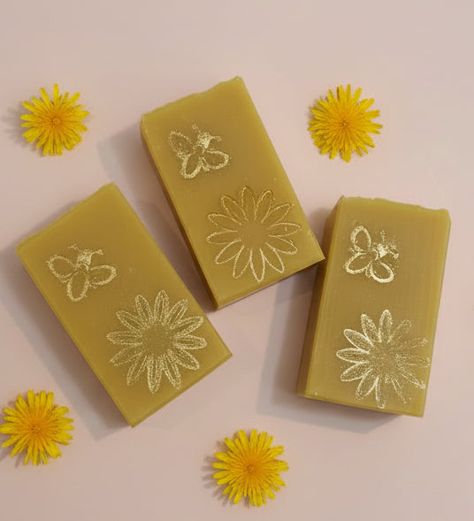 Dandelion Bar Soaps Embellished with Gold Detail