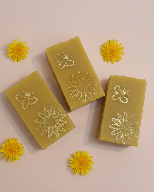 Dandelion Bar Soaps Embellished with Gold Detail