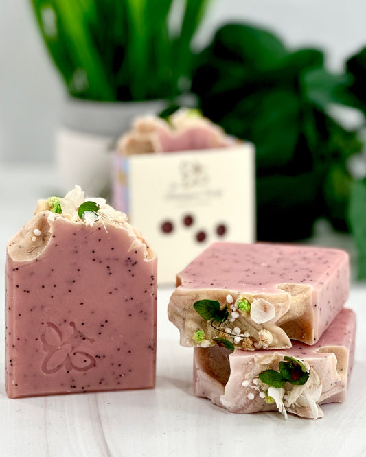 Rose Water and Hibiscus | Vegan Poppy Seed Soap