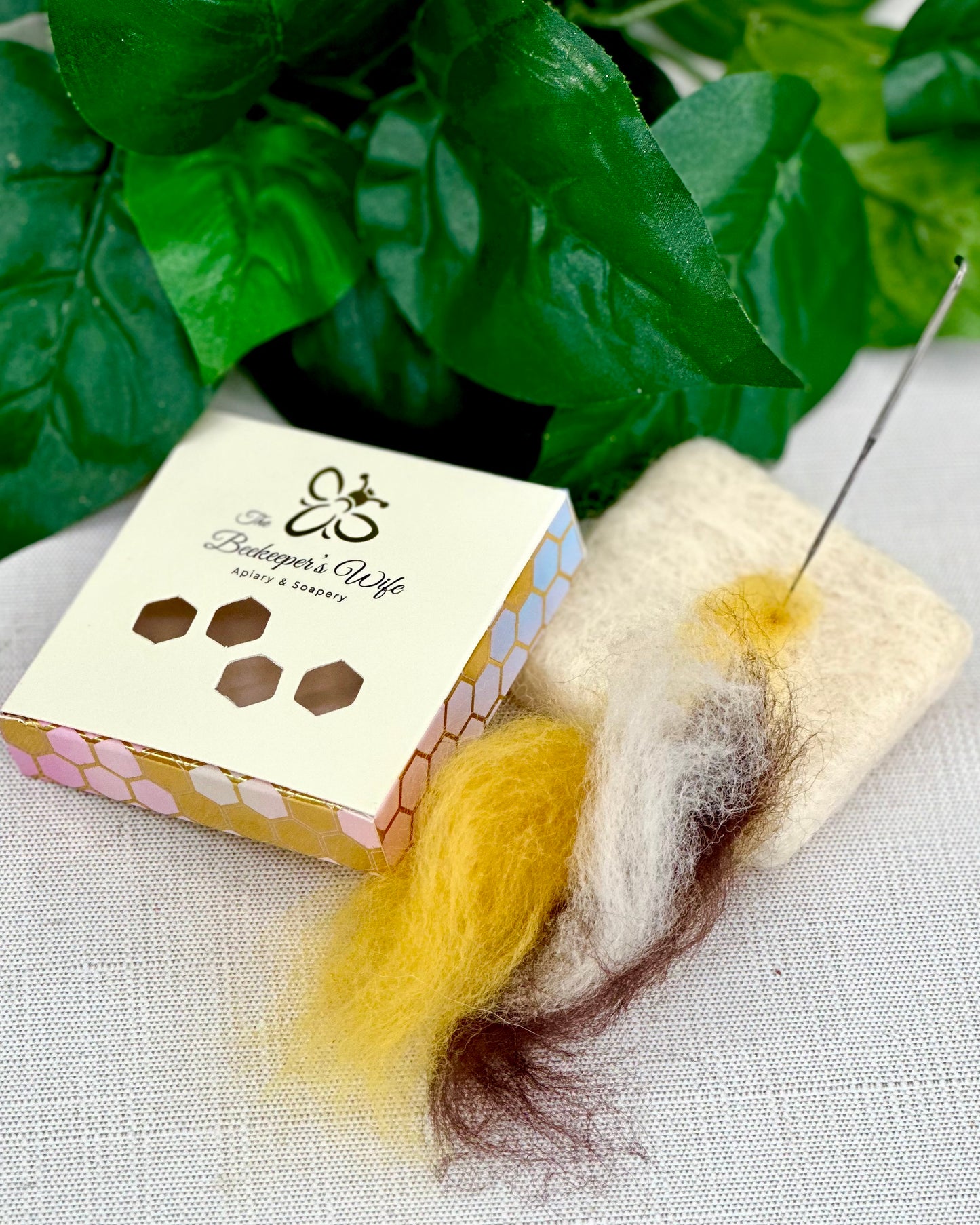 Honey Bee Fiber Art Felted Soap