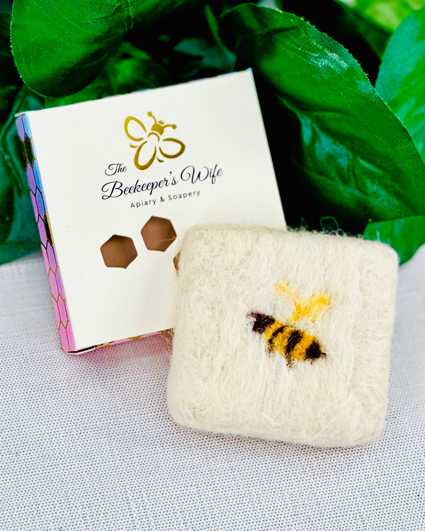 Honey Bee Fiber Art Felted Soap