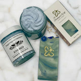 2 jars of whipped body butter and an artisan soap.