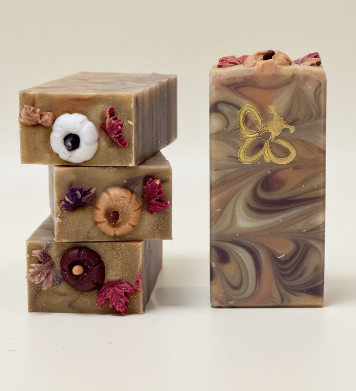 Pumpkin and fall leaves soap bars 