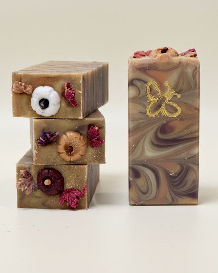 Pumpkin and fall leaves soap bars 