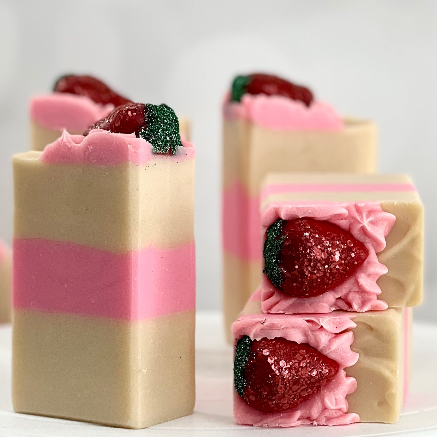 Strawberry Shortcake Soap Slice