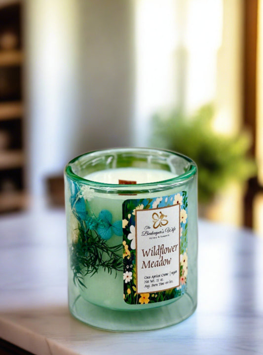 Wildflower Meadow Vegan Wood Wick Candle - Beekeepers.Wife