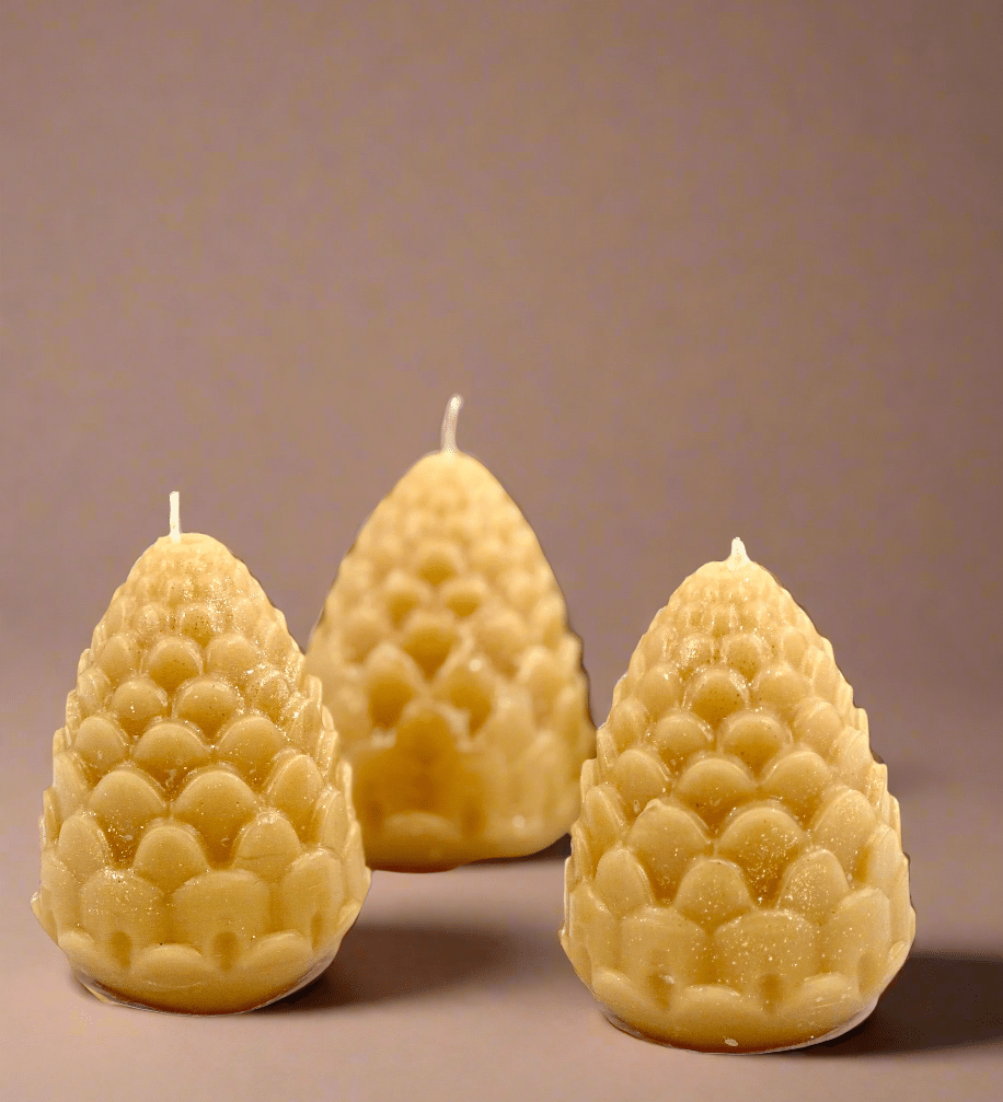 Beeswax Pine Cone Candle - Beekeepers.Wife