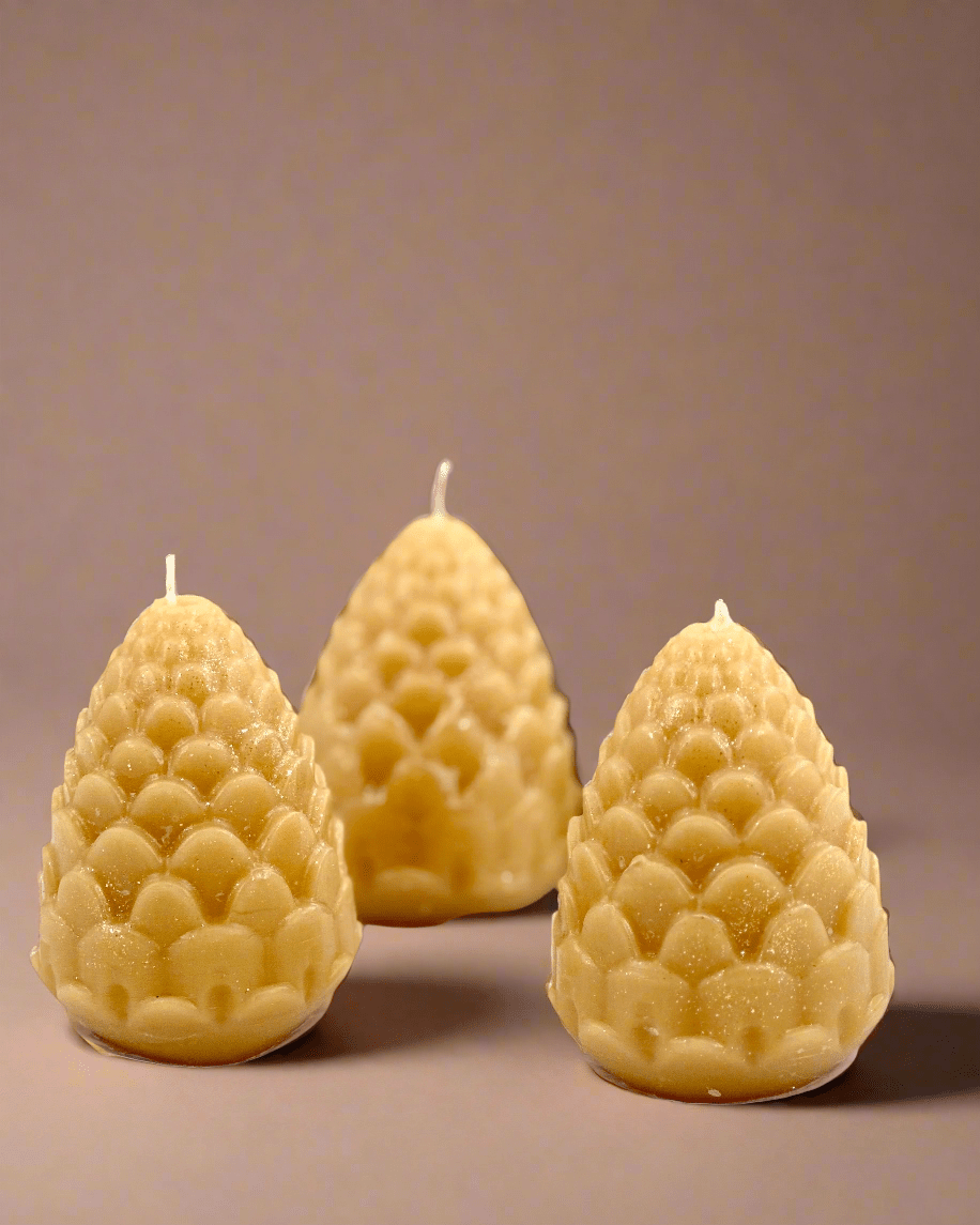 Beeswax Pine Cone Candle - Beekeepers.Wife