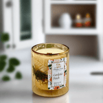 Gardenia Peach Blown Glass Wood Wick Candle - Beekeepers.Wife