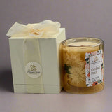 Gardenia Peach Blown Glass Wood Wick Candle - Beekeepers.Wife