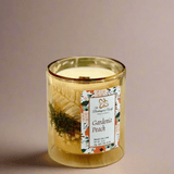 Gardenia Peach Blown Glass Wood Wick Candle - Beekeepers.Wife