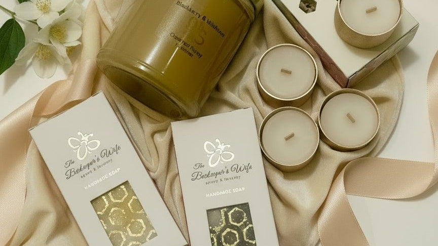 Hive Gift Box - Creamed Honey, Tealights and Designer Soaps - The Beekeeper's Wife