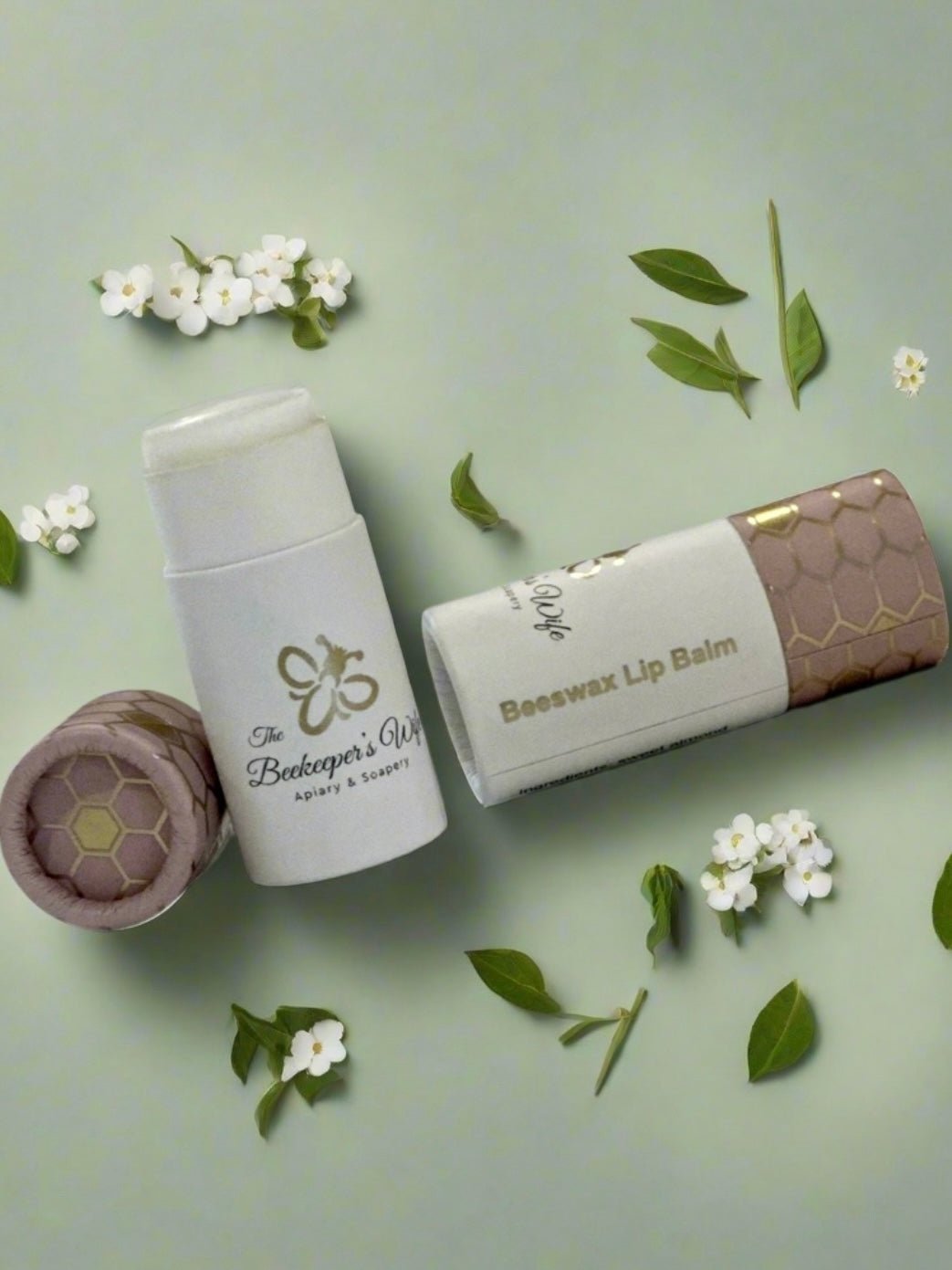 Raw Beeswax Lip Balms - Plastic Free Tubes - The Beekeeper's Wife