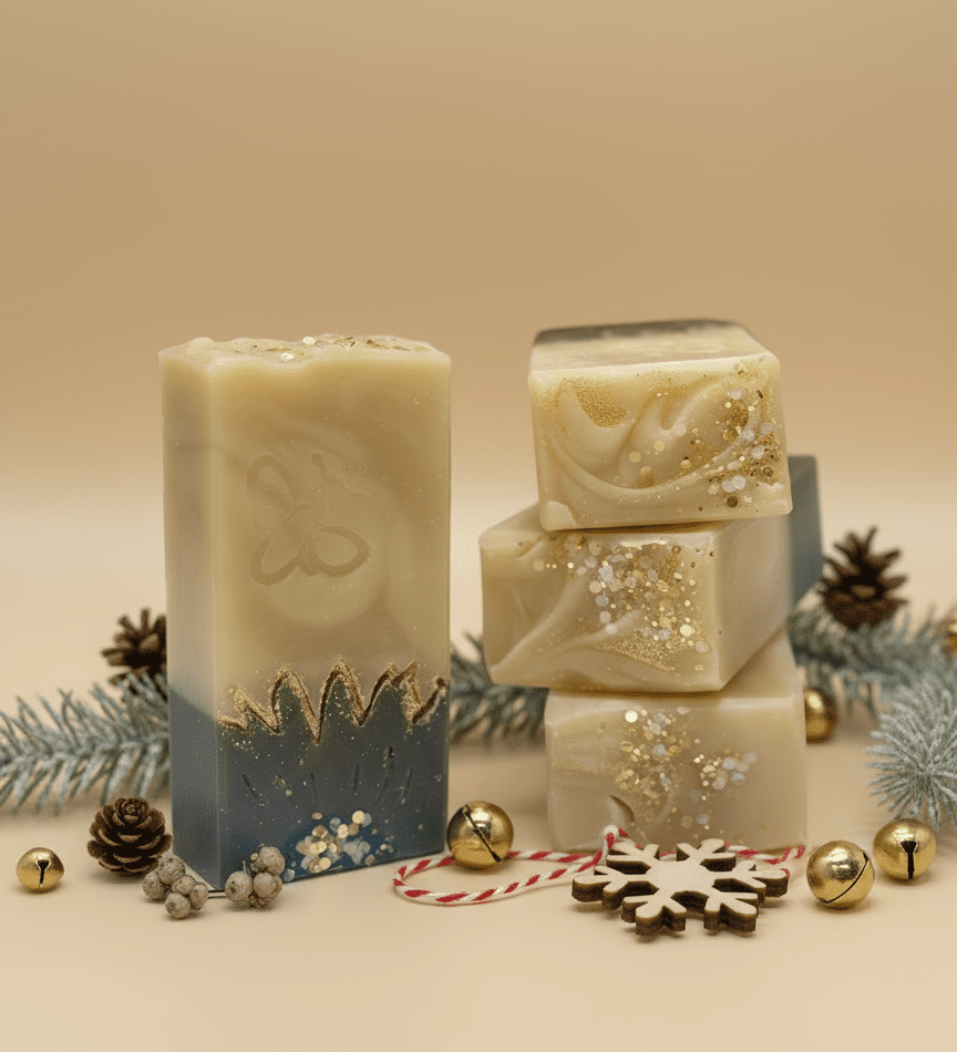 Vanilla Clove Flower and Gold Detail Designer Soap - The Beekeeper's Wife