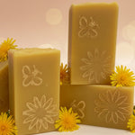 Stacked bars of Dandelion soaps