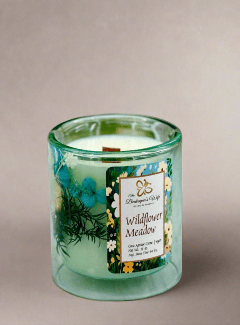 Wildflower Meadow Vegan Wood Wick Candle - Beekeepers.Wife