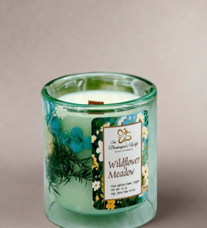 Wildflower Meadow Vegan Wood Wick Candle - Beekeepers.Wife